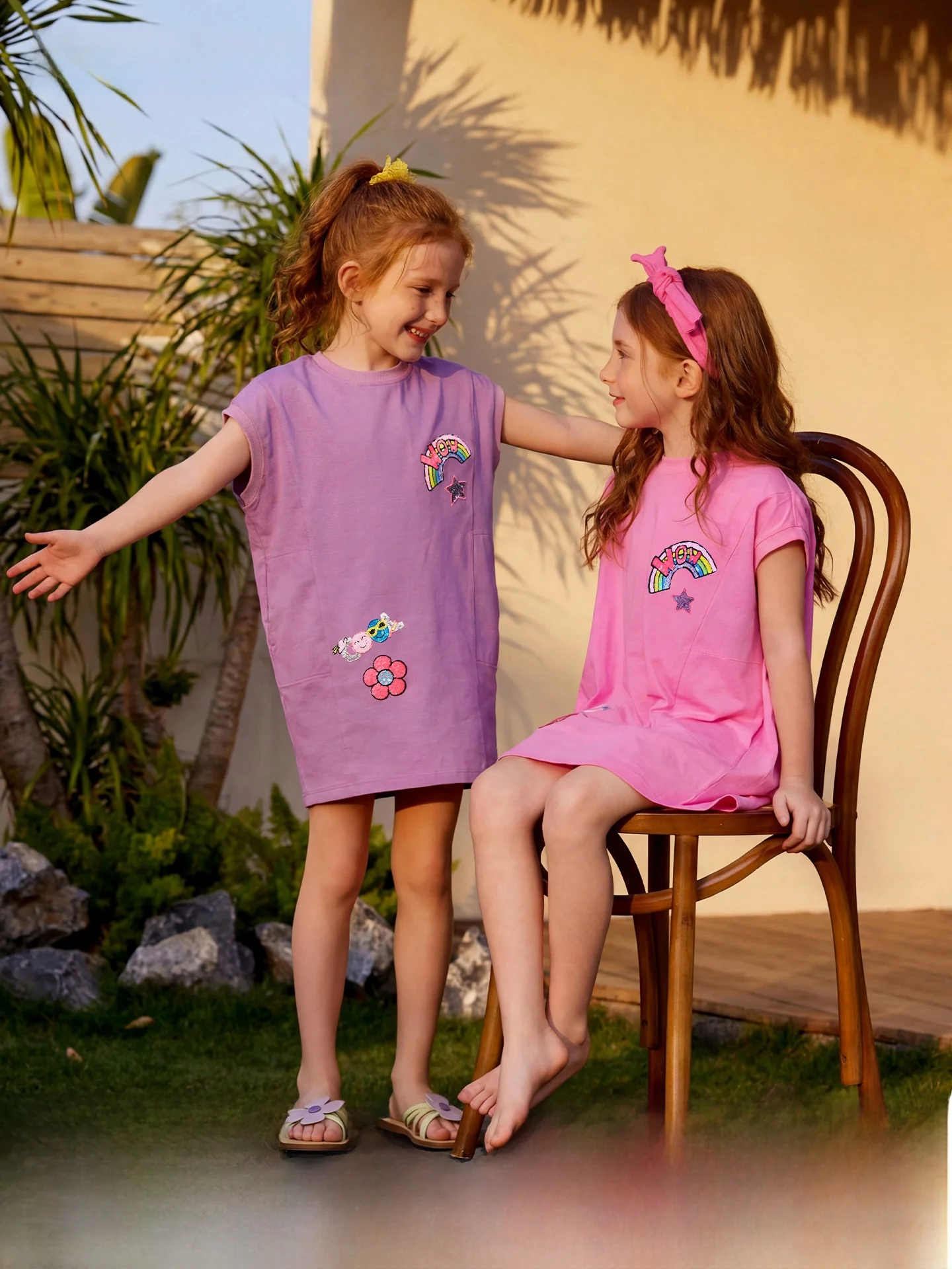 girls-vest-loose-long-thin-summer-outerwear-base-shirt-children's-fun-innerwear-cotton-polyester-blend-breathable-elastic