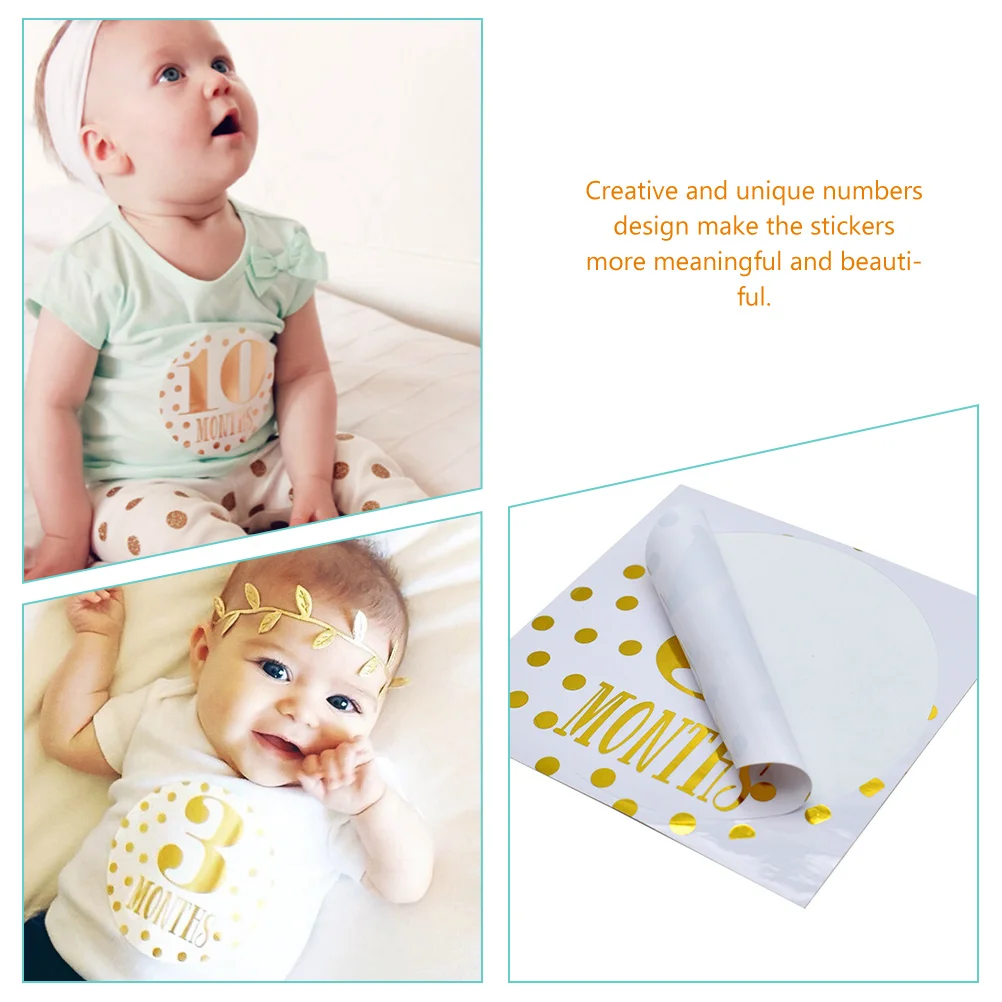 

12pcs Month Stickers for New Mom Must Haves Adhesive Clothing Photo Props Milestone Decals Shower Gift Safe