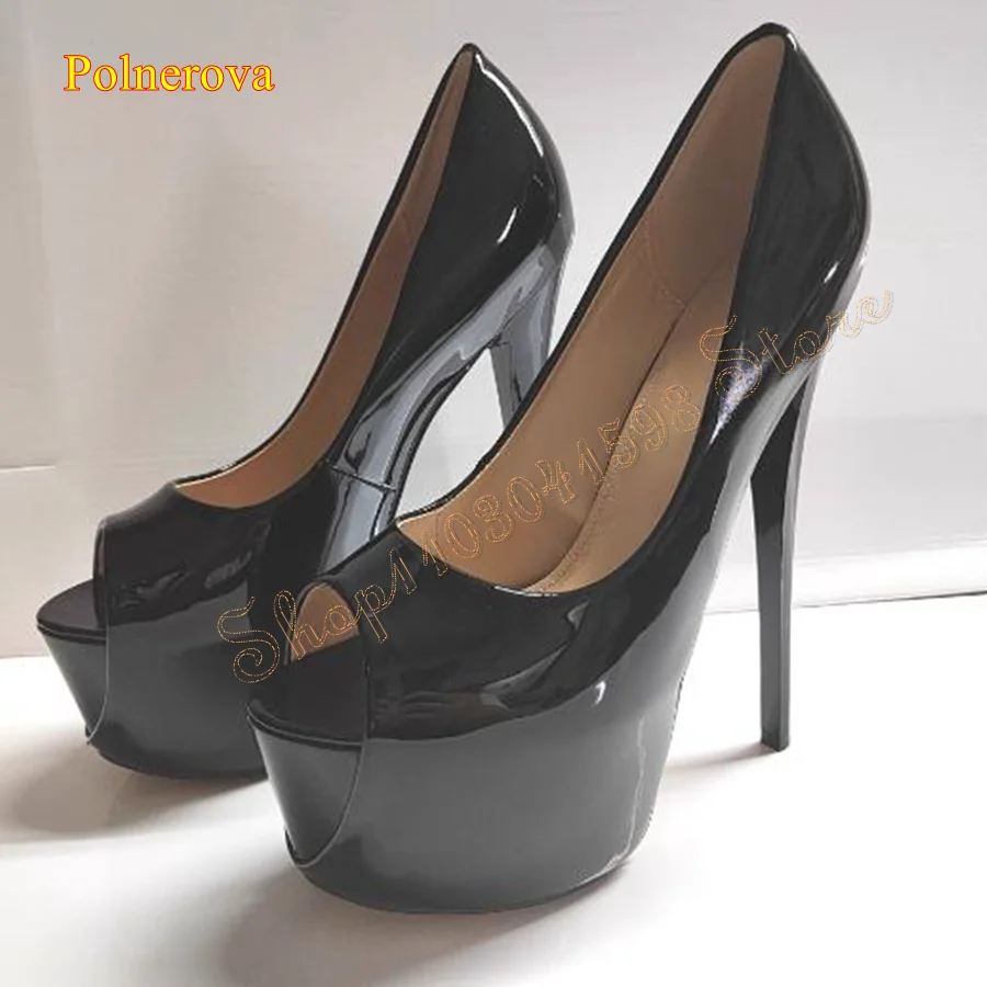 Platform Peep Toe Pumps Sexy Stiletto Leather Women\'s Shoes Wedding Party HIgh Heels19cm Plus Size 2024 New Zapatos Para Mujere