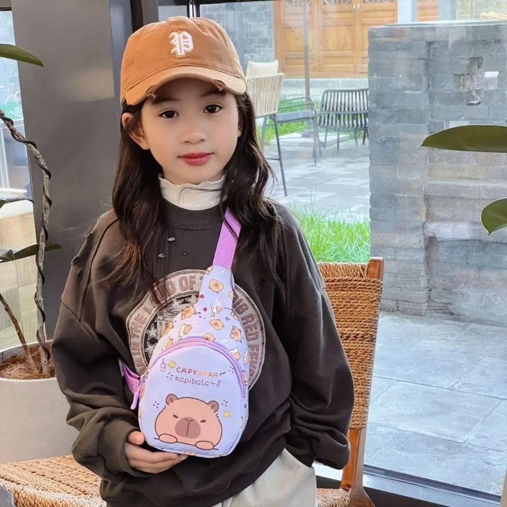 Cartoon Capybara Print Capybara Chest Bag Large Capacity Multi-function Shoulder Messenger Bag Backpack Gift