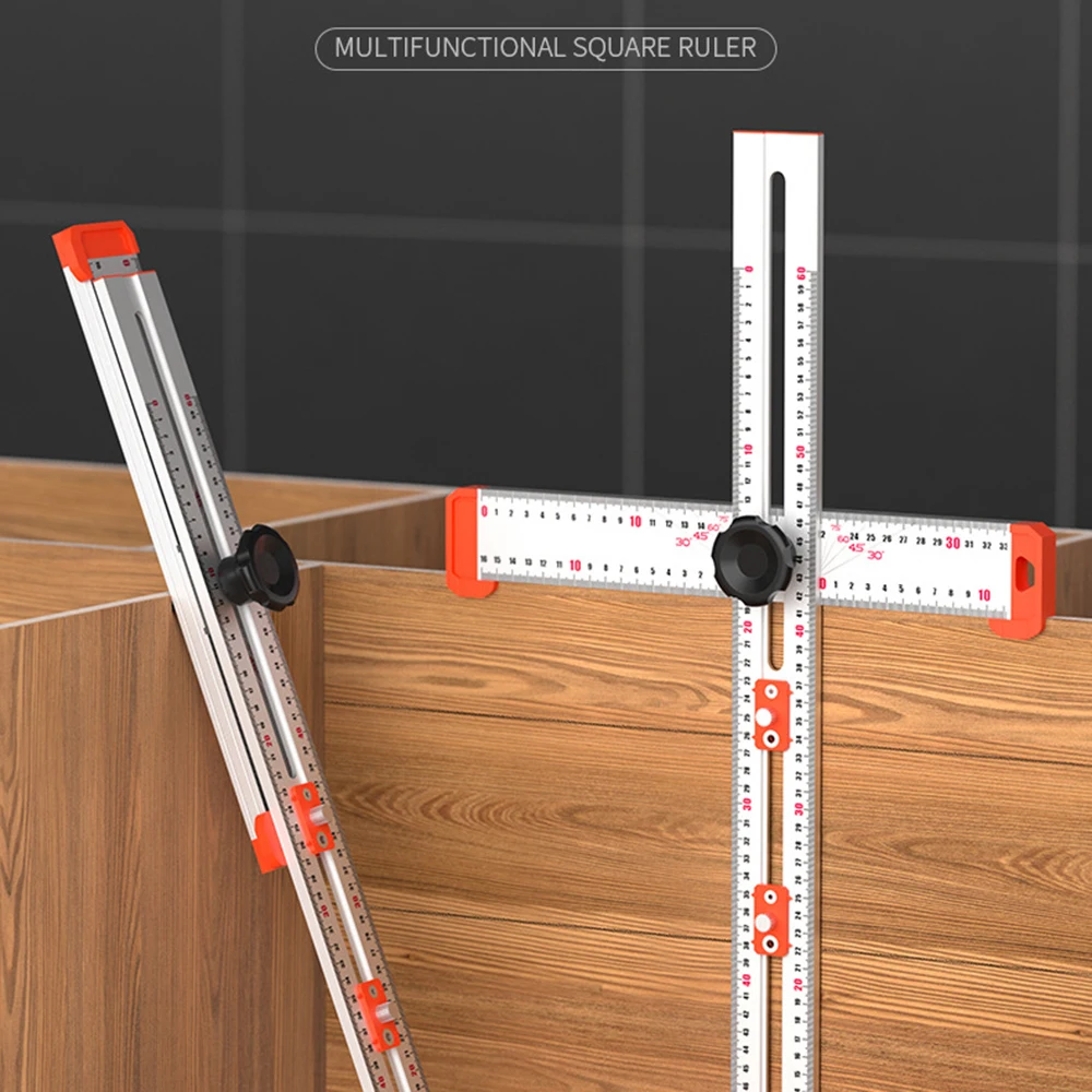 Multi Angle Drilling Positioning Ruler High Accurates Measuring Ruler For Carpentry Clear Scale Adjustables Foldable Angle Ruler