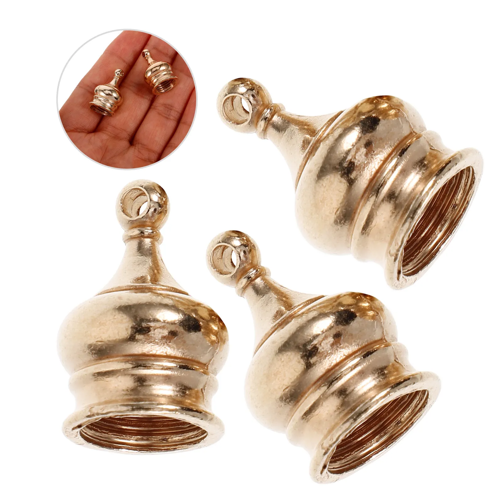 

10Pcs Durable Metal Table Lamp Finials Perforated Decorative Knobs Easy Install Lamp Parts Finials for Lamps Vintage Bulb Holder