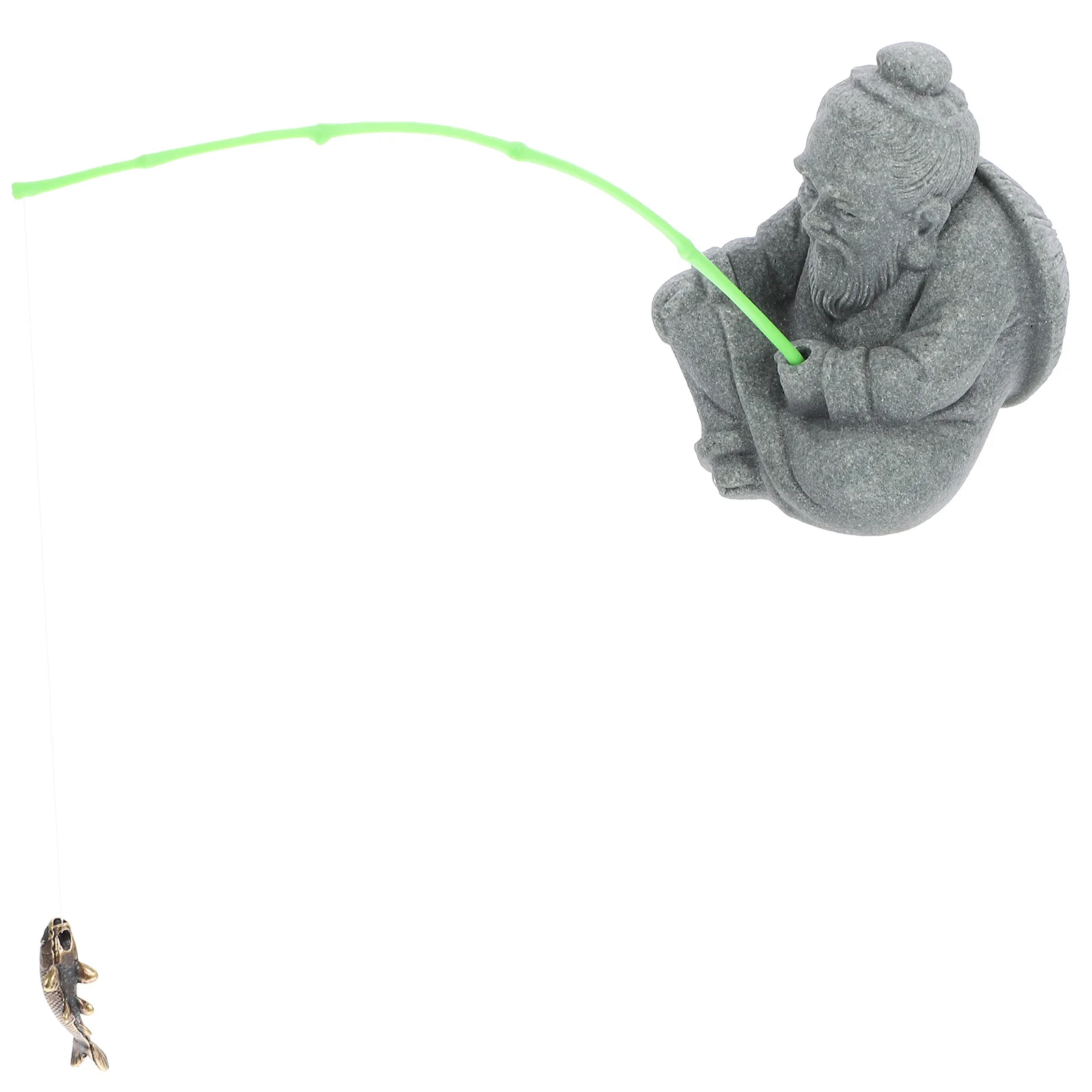 

Mini Fishing Man Statue Fisherman Statue Adornments Resin Fisherman For Aquarium Tank Decor Garden Desktop Office Home