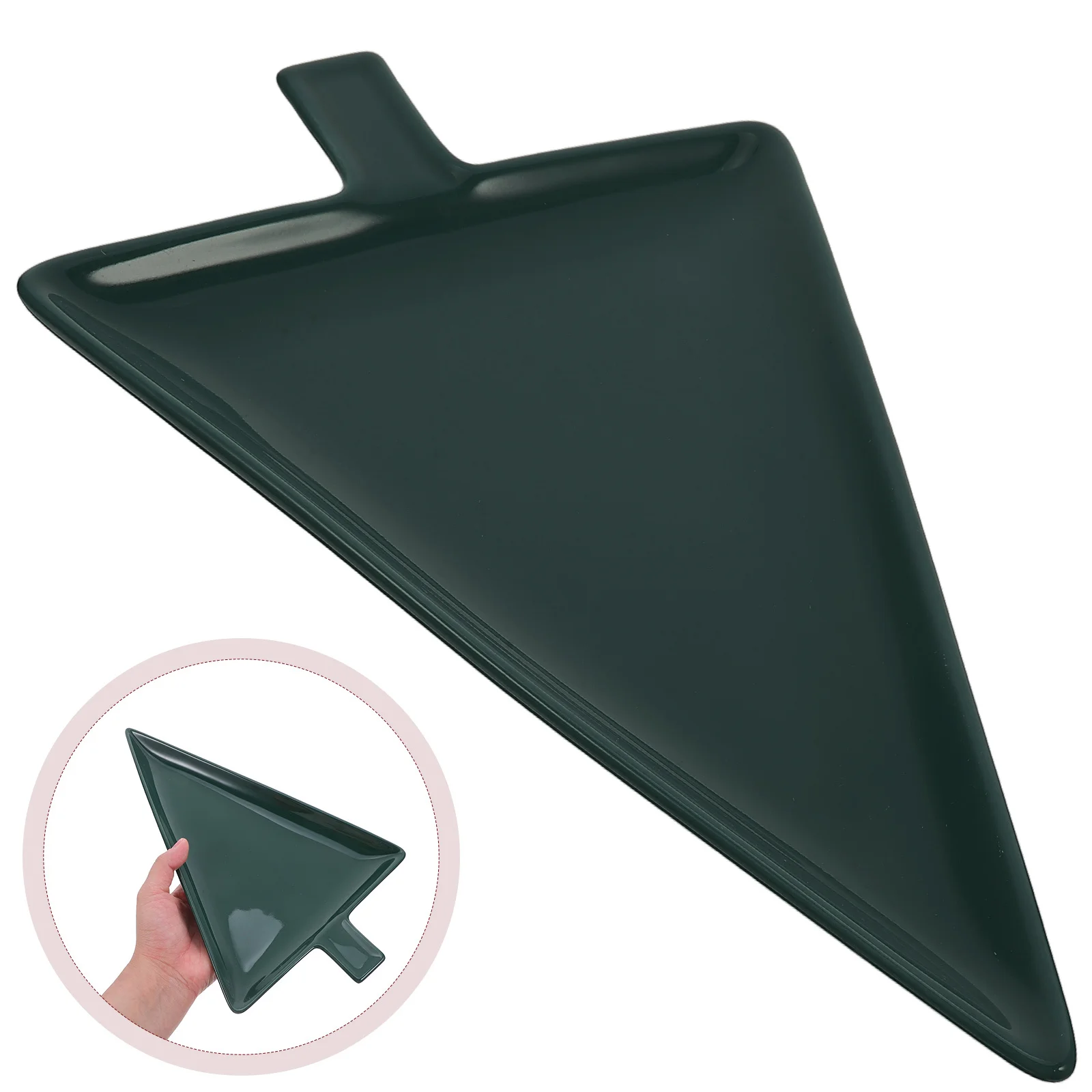 

Christmas Candy Dish Large Ceramic Plate Triangular Christmas Tree Shaped Serving Tray for Holiday Snacks Desserts Fruits