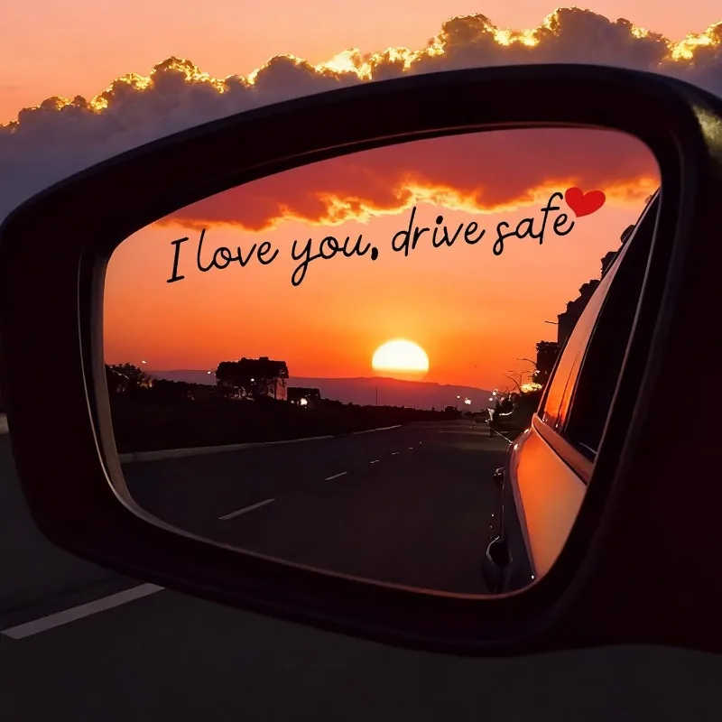 

3 Pack I Love You Drive Safely Rearview Mirror Sticker | Car Rearview Mirror Decal, Drive Safely Sticker, Funny Car Vinyl Window Rear Decal Unisex, Black