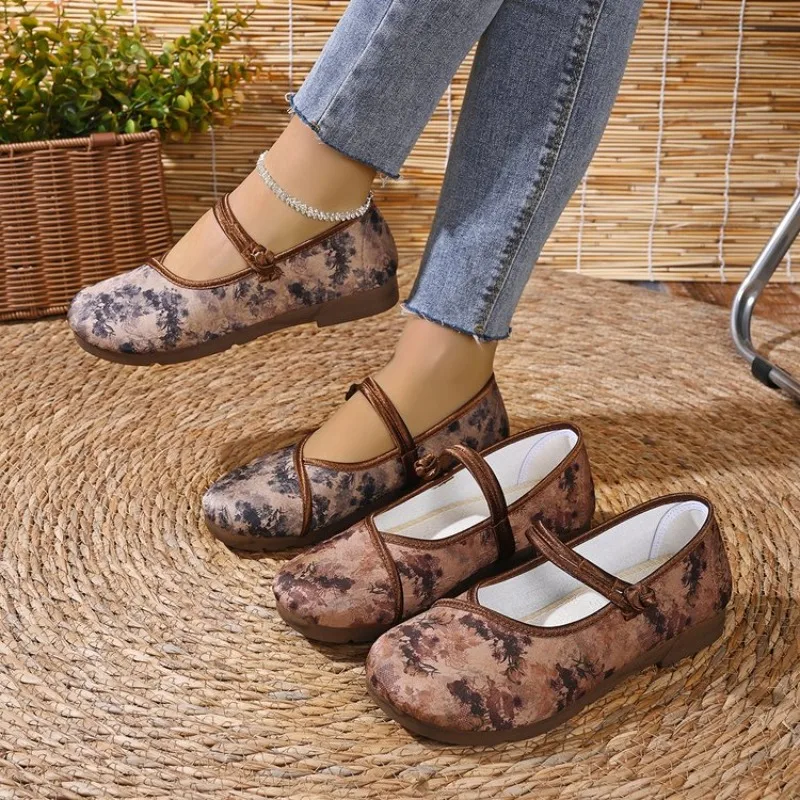 Comfort Flats Women  Design Mary Jane Shoes For Ladies Elegant Round Toe Soft Casual Shoe