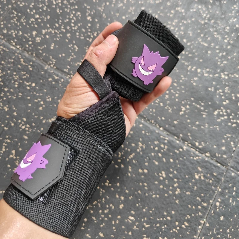 Cotton Weightlifting Wrist Wraps with 3D Silicone Logo Professional Gym Wrist Support Wraps Fit Men & Women Strength Training