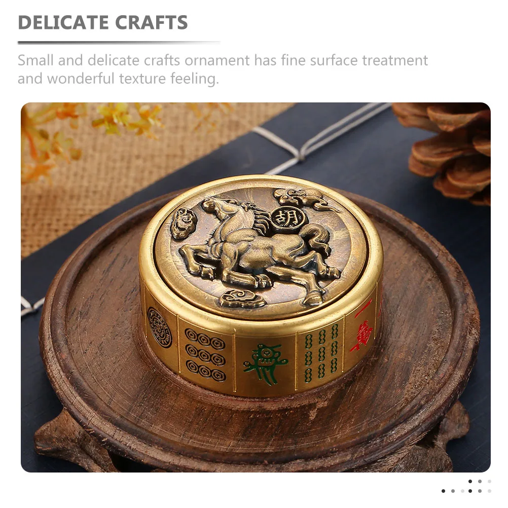 

Hu Hand-held Mahjong Sculpture Copper Statue Carved Taste Decompression Adornment