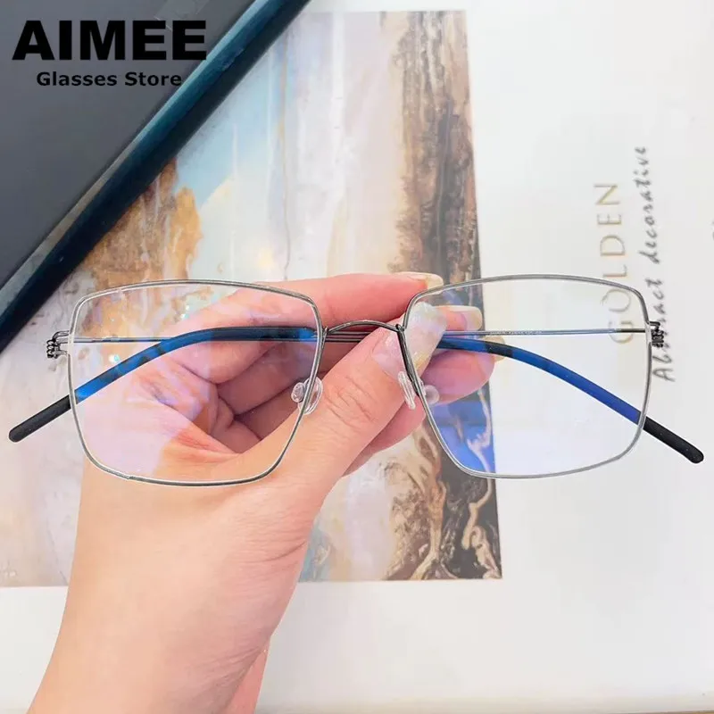 

High Quality Denmark Brand Titanium Glasses Frame Men Women Ultralight Square Screwless Eyeglasses 2025 Fashion Eyewear Amold