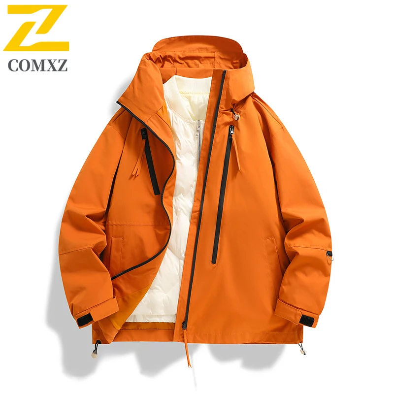 

Winter Jacket Men 2025 New Detachable Lining Two Piece Set 3-in-1 Windbreaker Outdoor Mountain Climbing Thermal Hooded Coat
