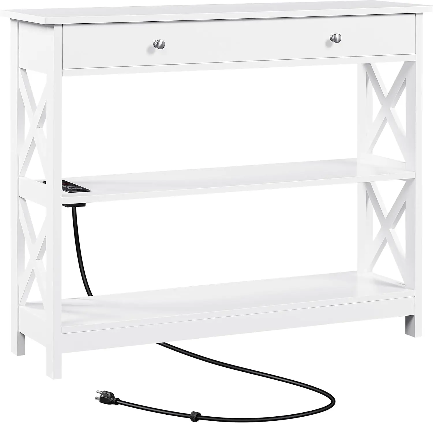 

Console Table with Drawer, 39.5" Entryway Table with Storage Shelves