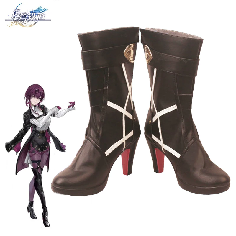 Honkai Star Rail Cosplay Kafka Sapatos Botas Curtas Jogo de Desempenho Anime Uniforme Vestuário Acessório Halloween Carnaval Homens Mulher