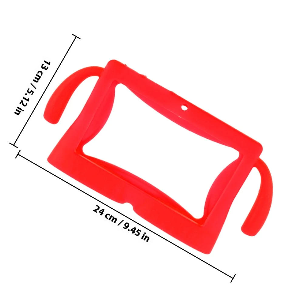غطاء سيليكون للكمبيوتر اللوحي Q88 مقاس 7 بوصة باللون الأحمر الوردي ومقاوم للصدمات ومتين وسهل الإمساك ومقابض جميع المنفذ وغطاء الكمبيوتر اللوحي القابل للوصول إليه