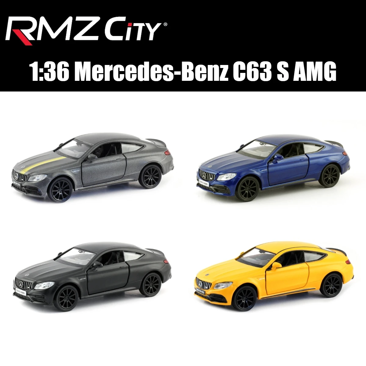 1/36 mercedes-benz C63 S AMG c-class oyuncak araba modeli çocuklar için RMZ şehir Diecast minyatür 5 \'\'geri çekin koleksiyonu hediye Boys