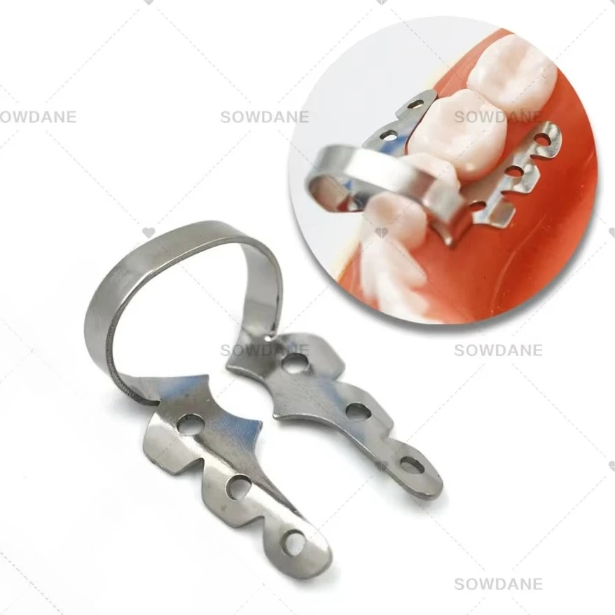 

H Lab Dam Clamp Rubber Barrier Clip Clamp Stainless Steel Lab Rubber Dam Kit Distal Extension Premolar Rubber Tool