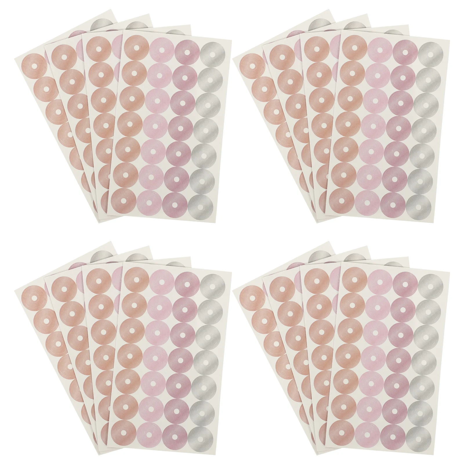16 Sheets Decorative Hole Punch Stickers Easy Apply Reinforcement Labels for Binder Paper Notebooks Journals Office School