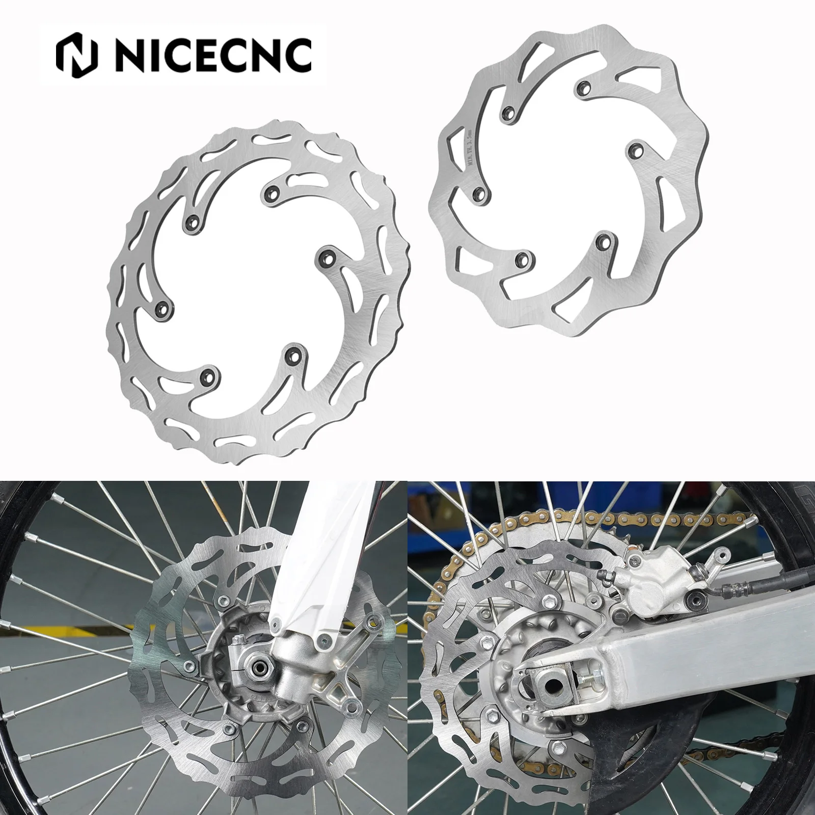 

260/220mm Front Rear Brake Discs Rotors For KTM EXC 300 EXC-F 350 SX SX-F 250 XCW 500 1994-2022 For Husqvarna TE300 GasGas EC300
