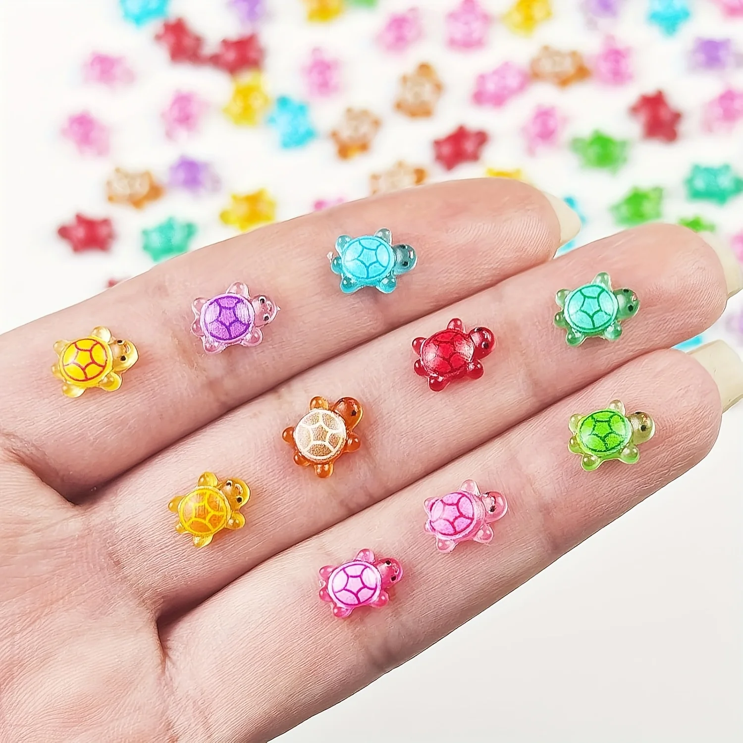 50/100 Pcs Cute Mini Luminous Turtle Ornaments Glowing in The Dark Miniatures Turtle Micro Landscape Kids Toys Home Decor Gift