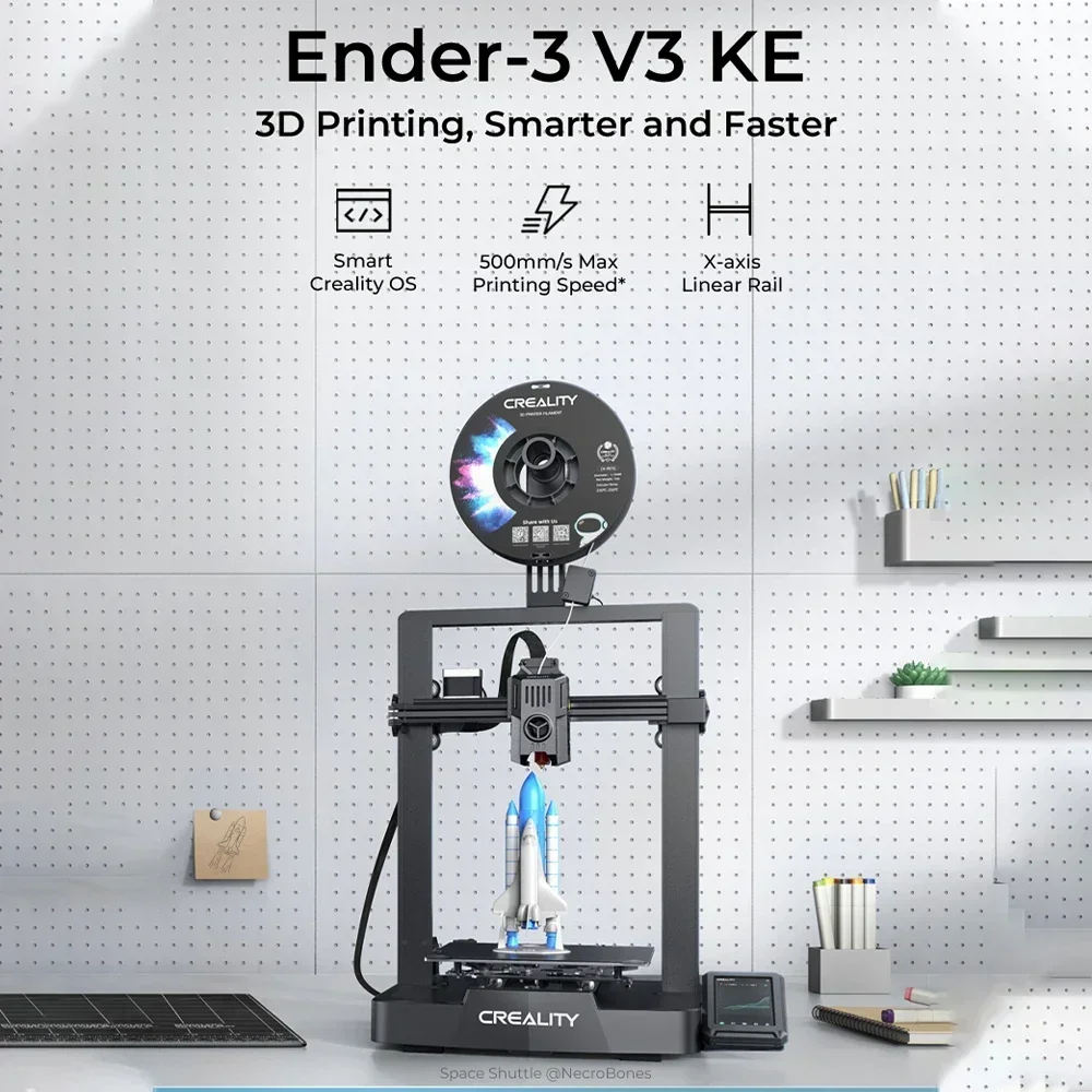 Creality Ender 3 V3 SE/KE 3D Printer Sprite Direct Extrusion 250mm/S Faster Printing Speed Dual Z-Axis CR Touch Control Screen