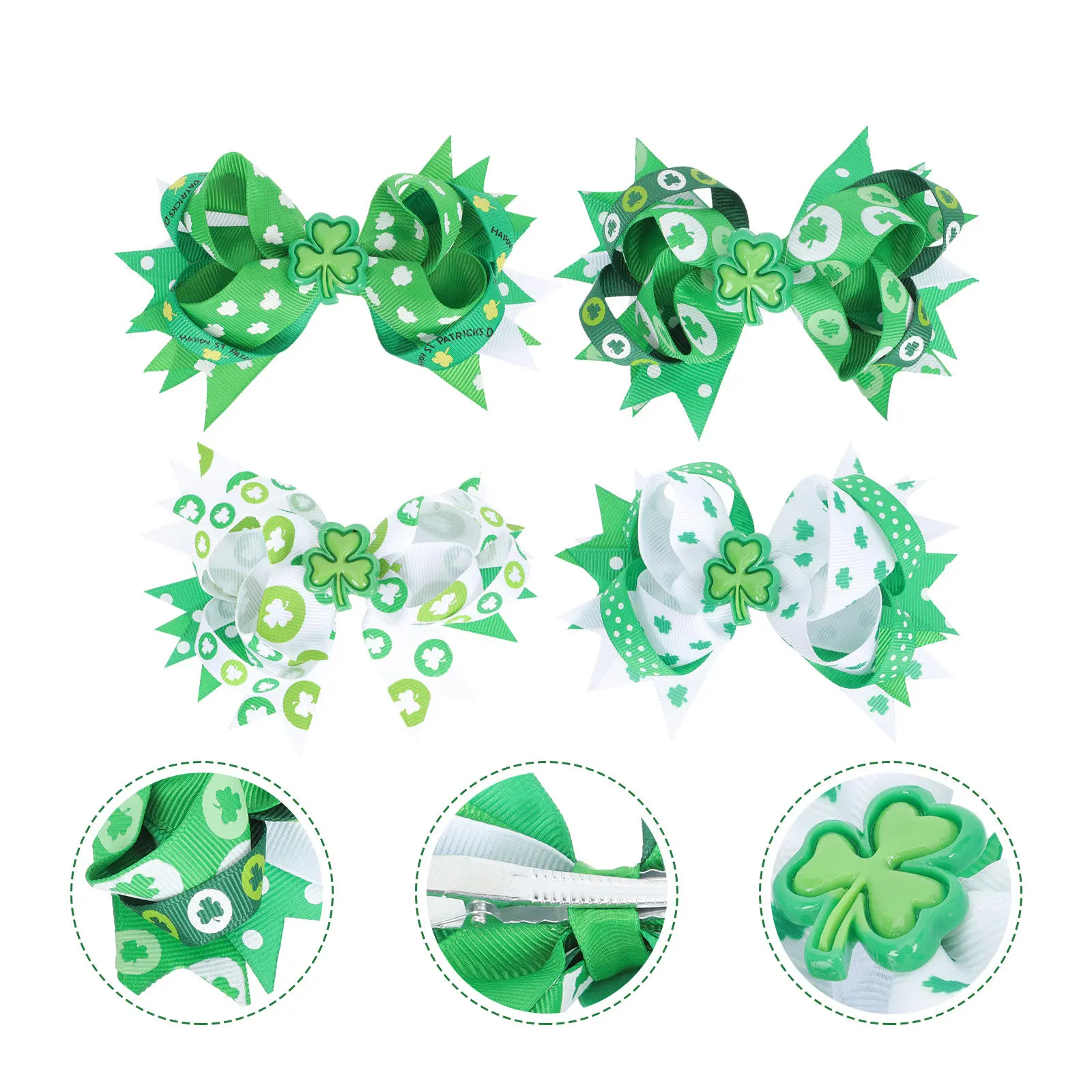 

Набор из 4 заколок для волос с лентами и бантиками, легкие и удобные, для праздников и вечеринок, отличный подарок