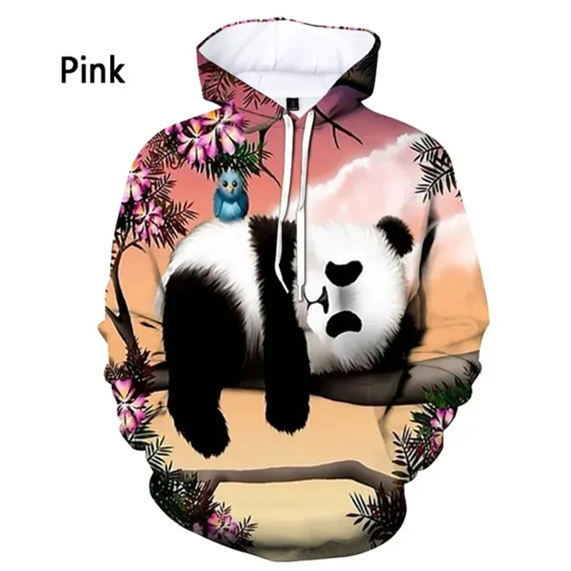 

New Panda Graphic Pop Hoodies For Men 3D Animal Printed Unisex Couple Sweatshirts Kid Funny Cute Hooded Sweatshirt Women Pulover