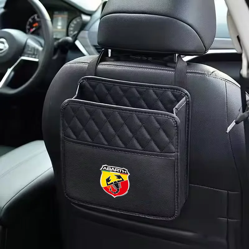 Car Backseat Organizer Multifunction PU Leather Interior Storage Bag For Fiat Abarth 595 Abarth 500 abarth 124 spider