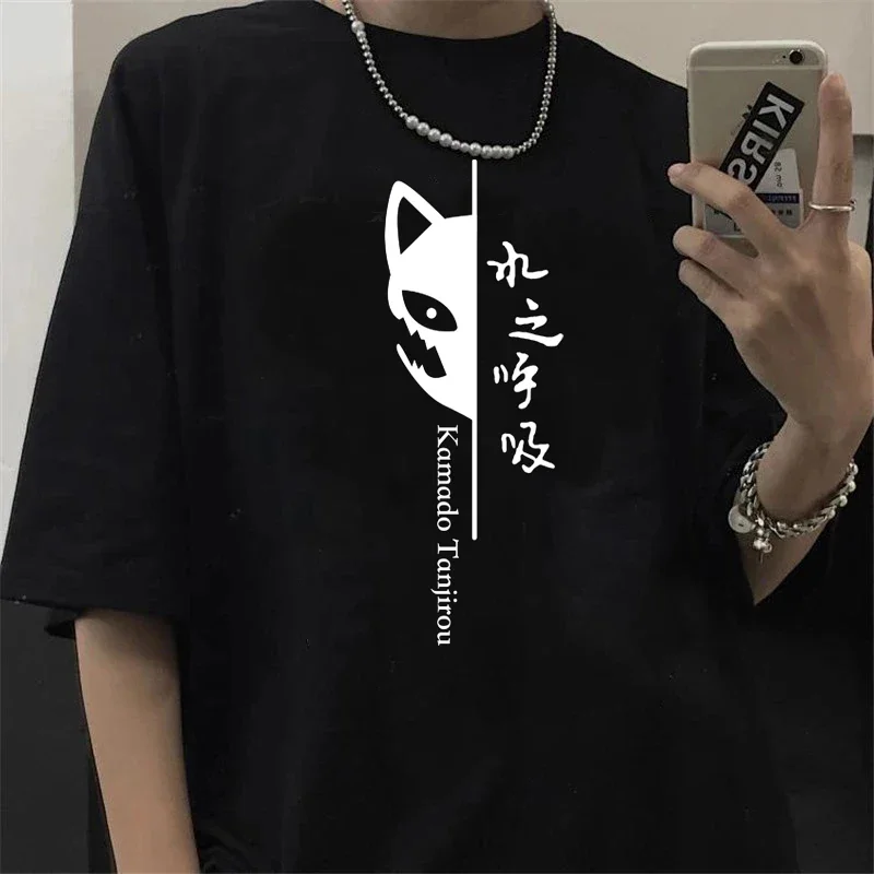 Demon Slayer T Shirt Men Kimetsu No Yaiba Rengoku Tshirt Anime Uzui Unisex Cartoon Tanjiro Inosuke Zenitsu Nezuko T-shirt Male