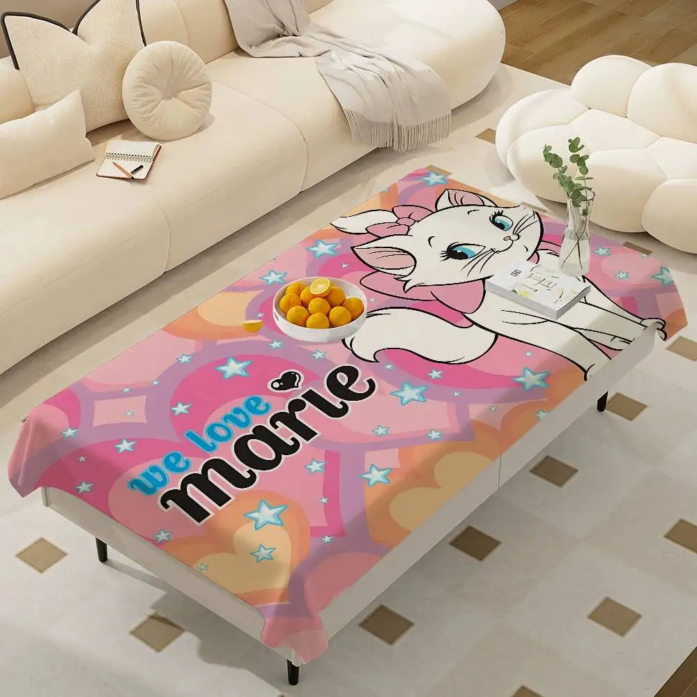 Cute M-Marie Cat Anime Table Cloth Polyester Print Waterproof Oilproof Rectangular Party Table Cover Tablecloth Picnic Mat
