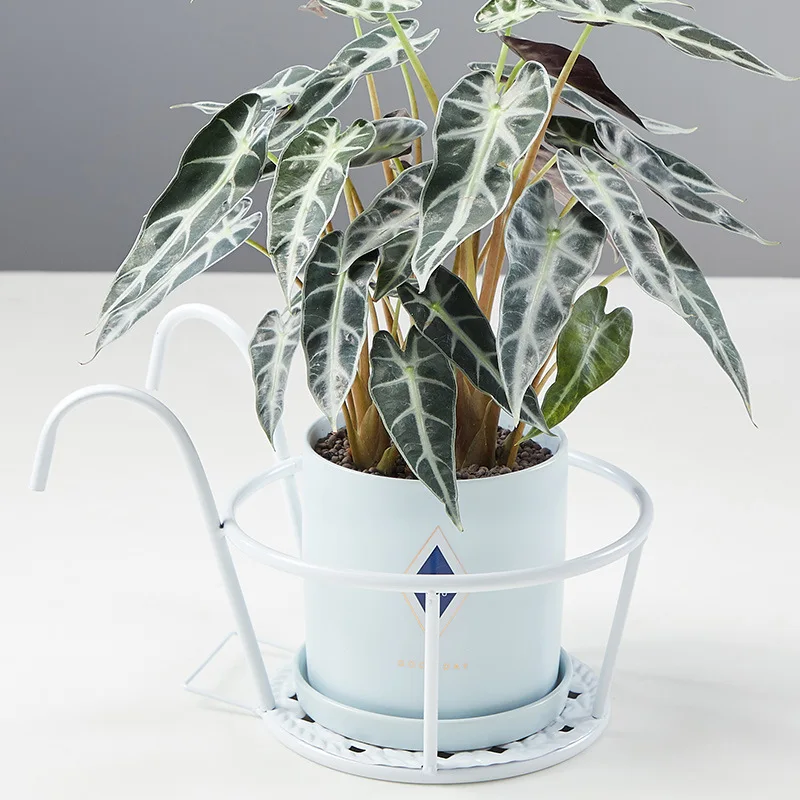 Flower Shelf Balcony Railing Home Decoration Rack Iron Fence Creative Simple Flower Pot Rack Succulent Green Radish