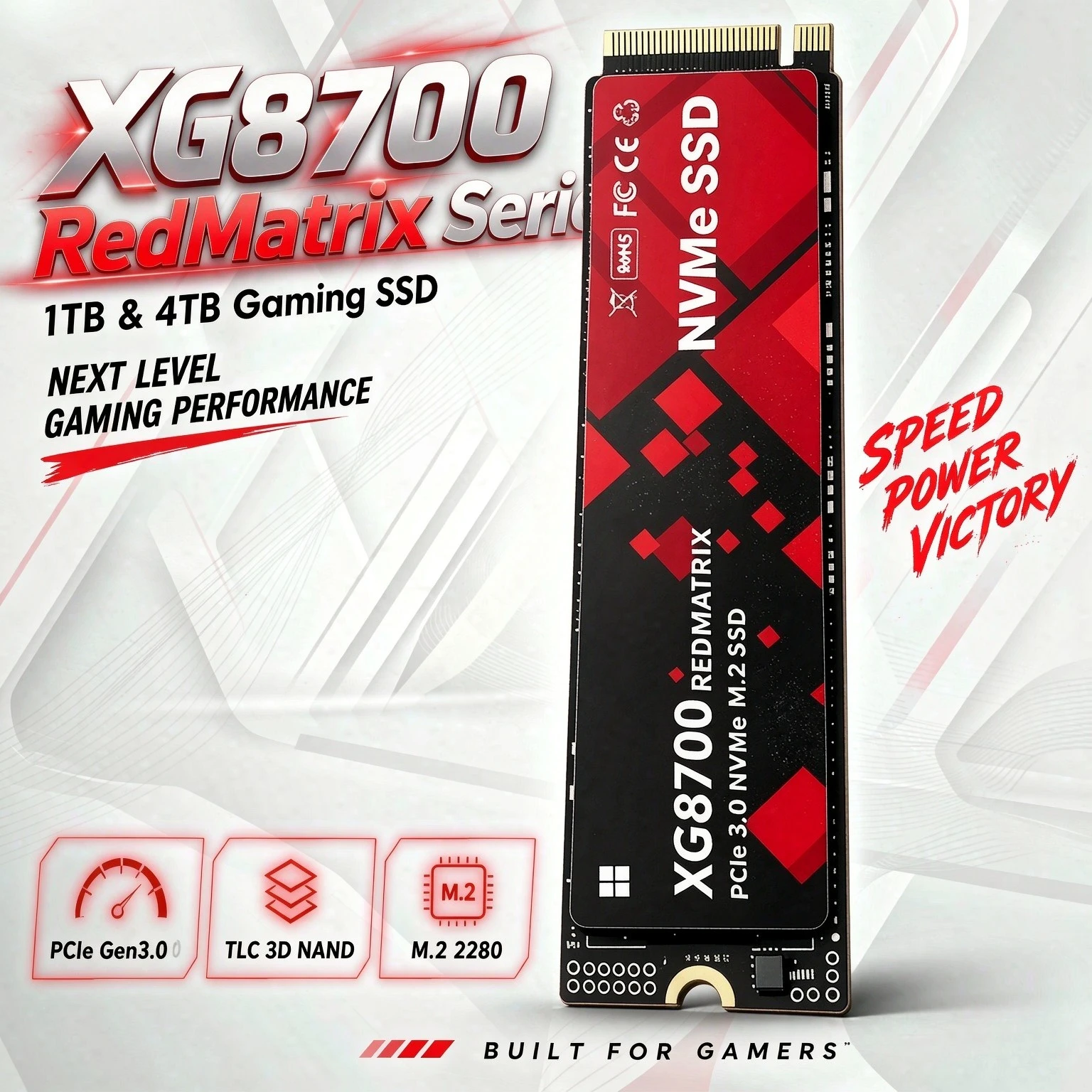 XG8700 M.2 2280 NVMe SSD PCIe 3.0 x4 2TB 4TB High Speed Internal Gaming Solid State Storage Drive for Laptop Desktop PC