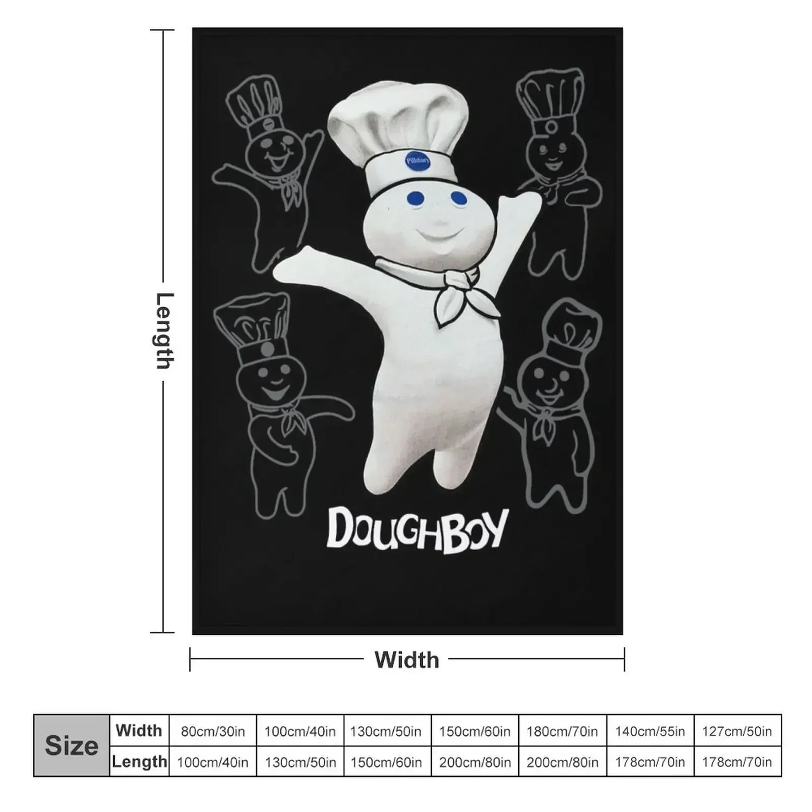 Doughboy Mascot Cute Emotions Throw Blanket couch cozy soft plush fuzzy picnic outdoor blanket