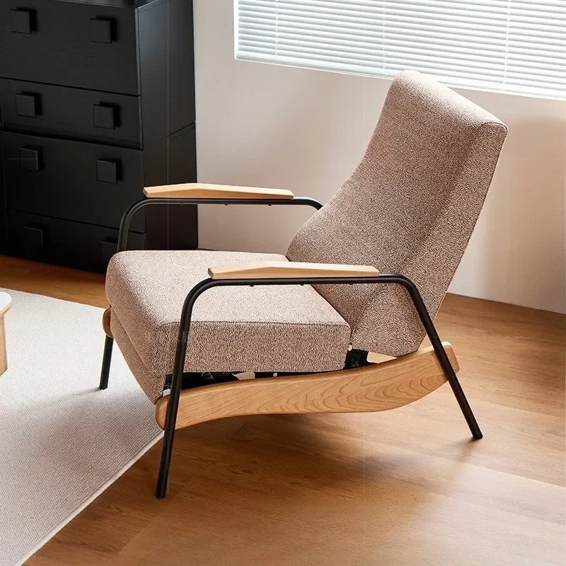 Functional multifunctional  cherry wood single  sofa  Fabric live room  Leisure Reclining chair