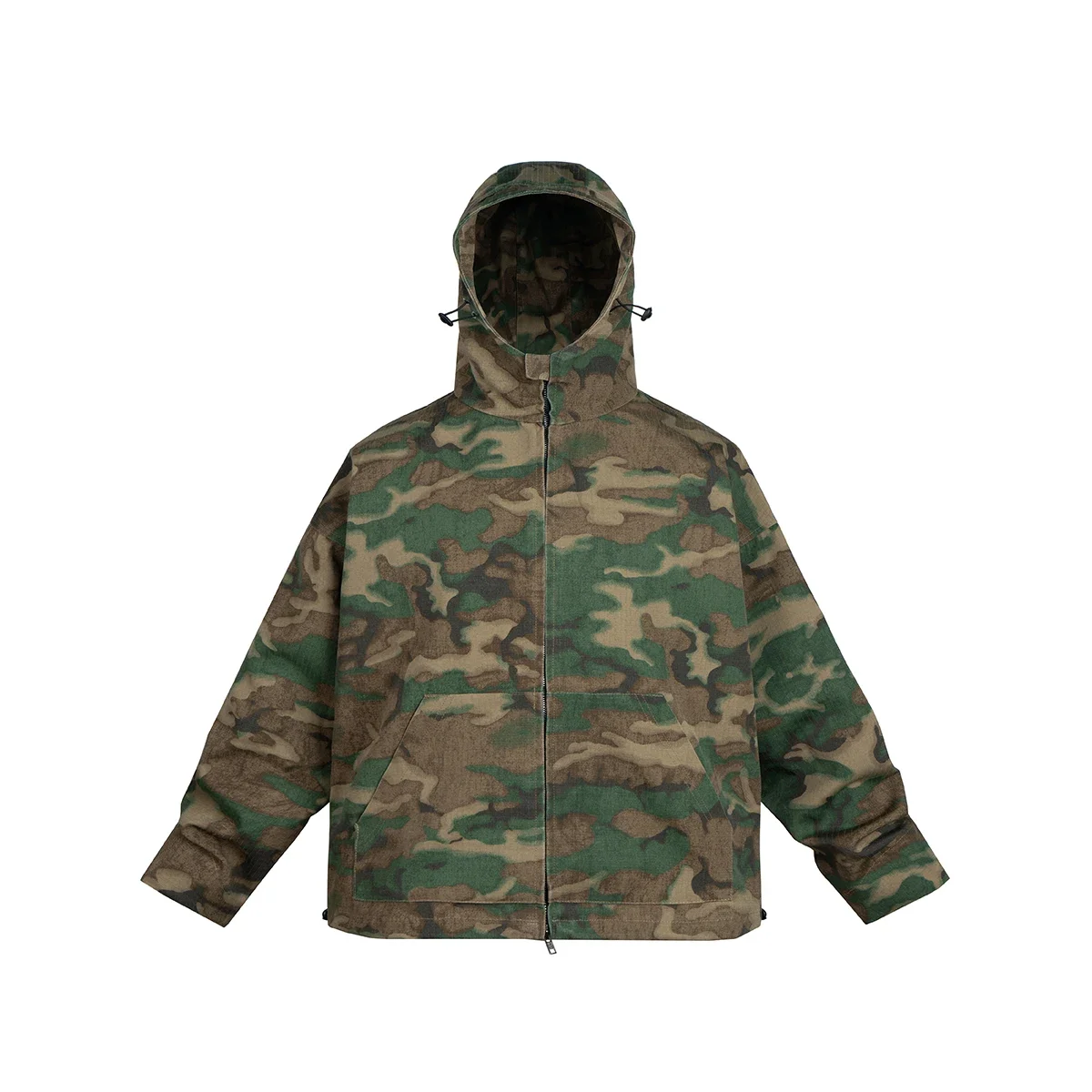 Streetwear Color Match Camouflage Hooded Jacket for Men and Women Windbreaker Casual Loose Coat Outwear Baggy Patchwork Clothes