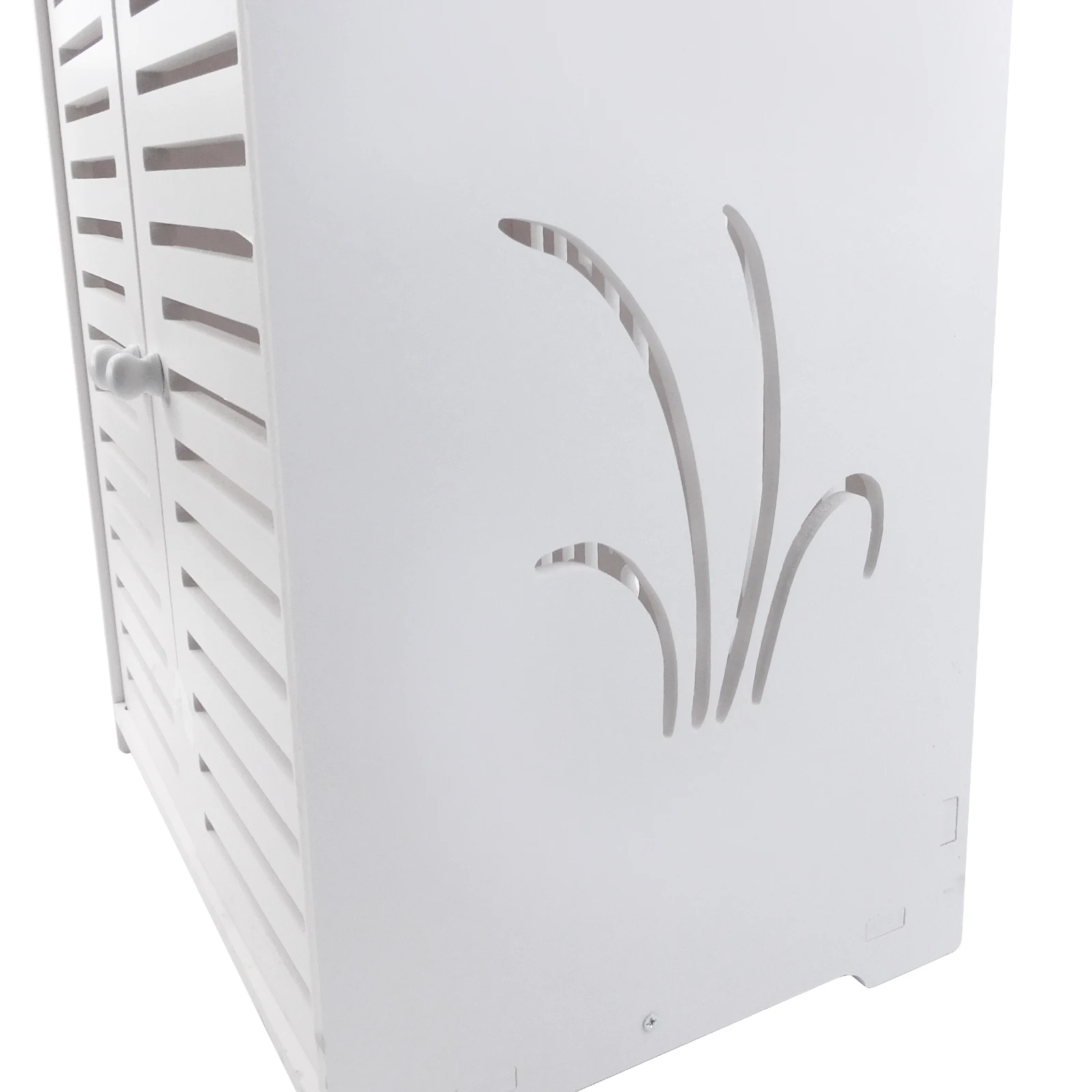 Bathroom Floor Cabinet,Waterproof FreeStanding Bathroom Storage Unit with Daily Use Layer and Cupboard Double Door,3-Tiers PVC
