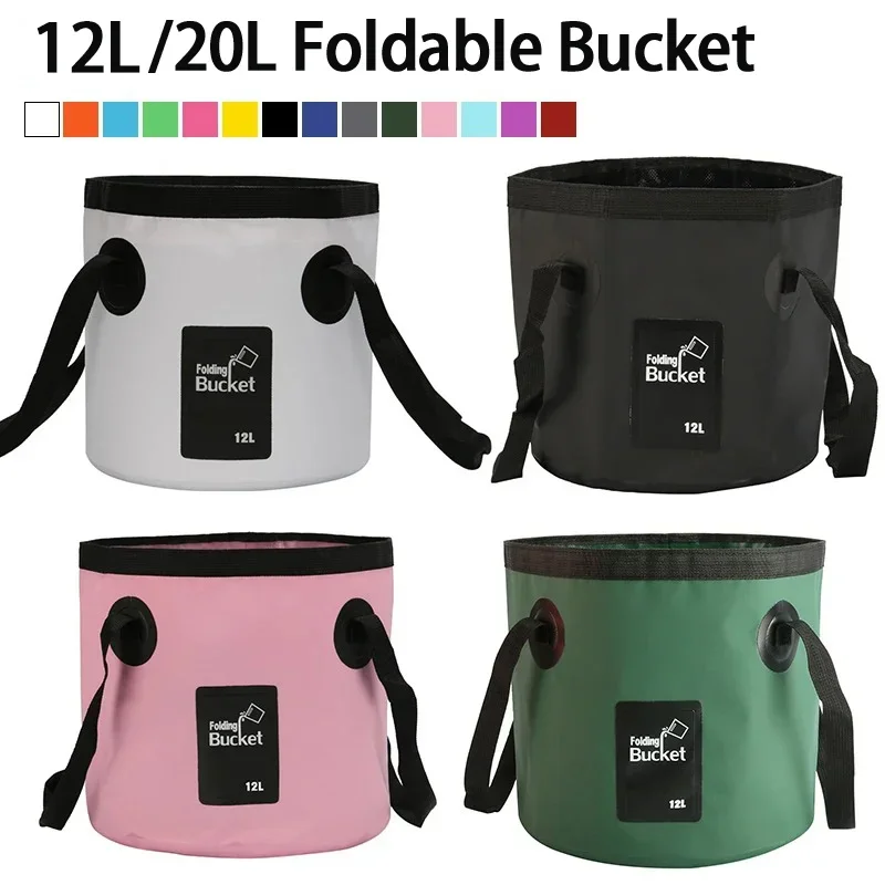 New 12/20L Portable Waterproof Water Bag Folding Bucket Water Storage Container Carrier Bags For Fishing Camping Hiking
