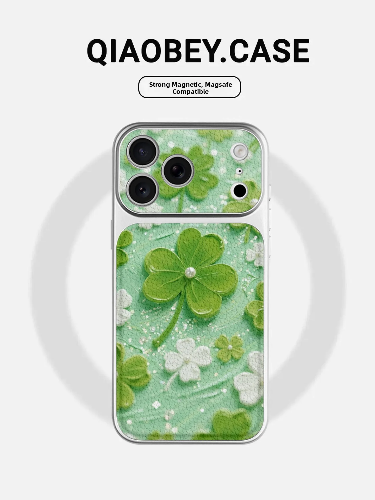 

Green Four-leaf Clover Instant Change 17 Large Window Compatible with iPhone 17 Phone Case New High-End Cute Cartoon 15...
