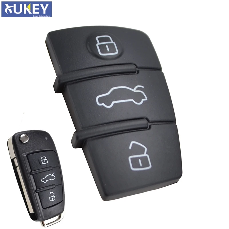 

Remote Flip Key FOB Shell 3 Button Rubber Pad Replacement for AUDI A2 A3 S3 A4 A6 A6L A8 Q3 TT Quattro