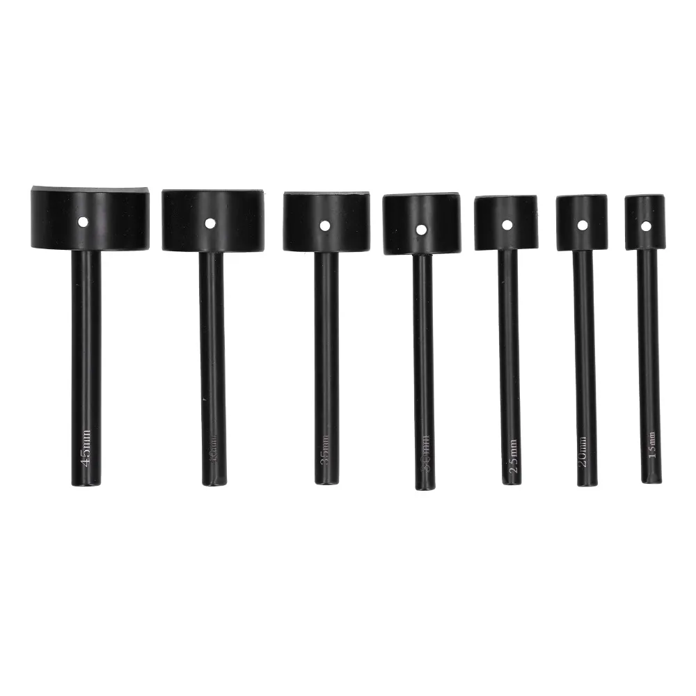 7pcs Semicircular Shape Leather Punch Tool Arc-Shaped Profile Incisive Edges End Cutter Tool 15/20/25/30/35/40/45 mm