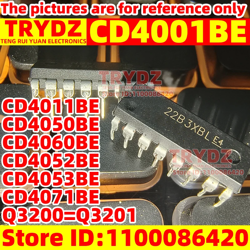 20-1pcs HCF4001BE CD4001BE CD4011BE CD4050BE CD4060BE CD4052BE CD4053BE CD4071BE Q3200 = Q3201 QFN3