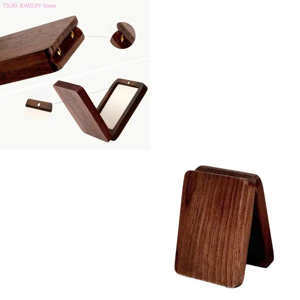 62KE Wooden Coin Elegant Medals Storage Case Stylish Badge Presentation Box