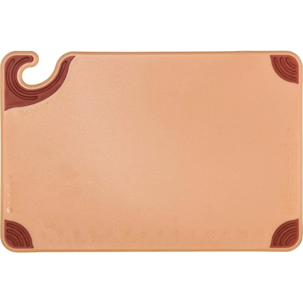 لوح تقطيع بلاستيكي مضاد للانزلاق مقاس 12 × 18 بوصة مع خطاف أمان، مرمز بالألوان HACCP للاستخدام الاحترافي في المطبخ