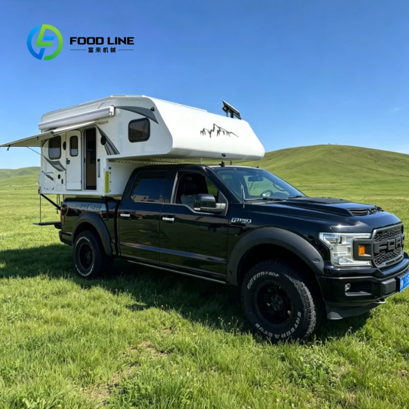 Customized Slide-In Pick-Up Truck Camper with Folded Roof Lightweight Pickup Truck Camper for Outdoor Camping Pickup Tent