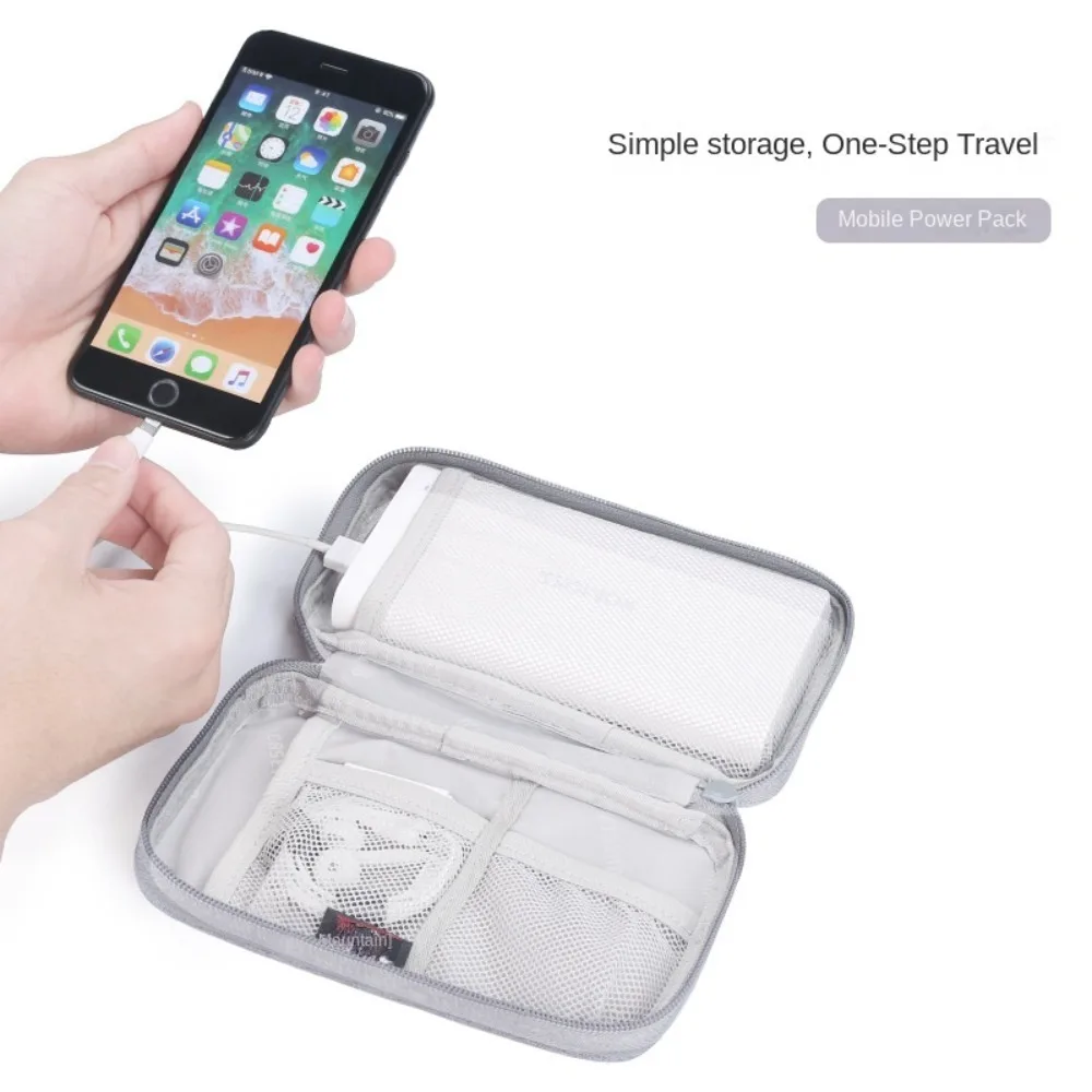 Dual Layer Digital Product Torage Bag Grey/Black Power Bank Data Cable Storage Bag Mobile Hard Disk Waterproof