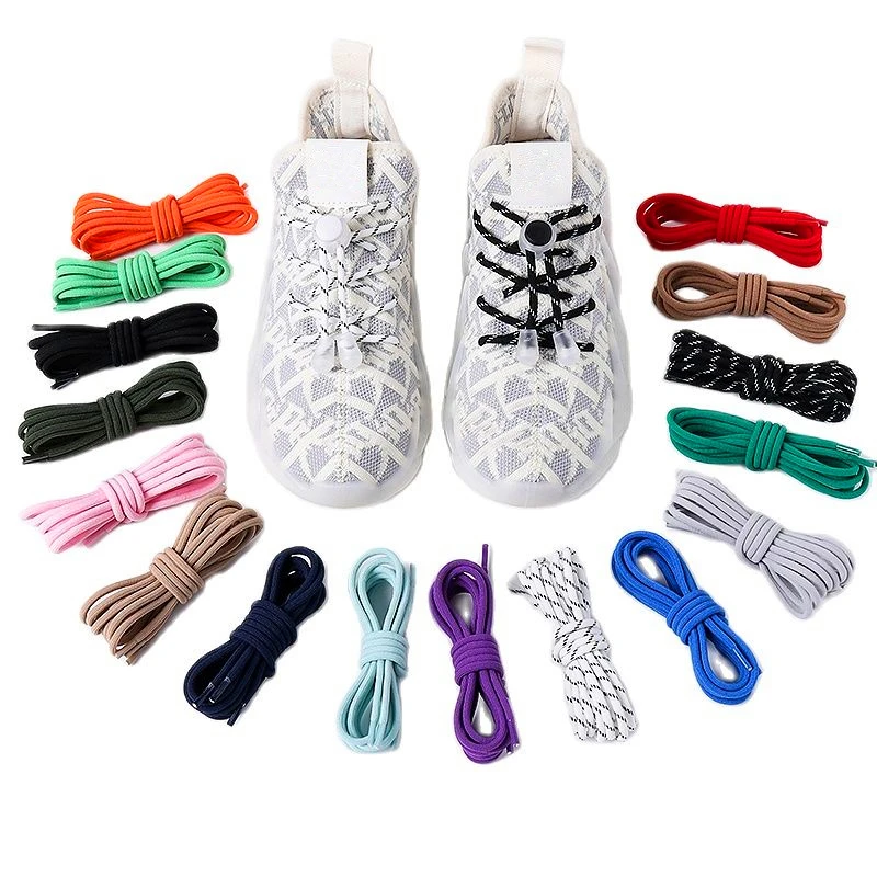 Elastic Round Rubber Bands Shoelaces Shoe Laces for Sneakers Basketball Tennis Sport Laces Unisex Kid Fast Free Tie Shoestrings