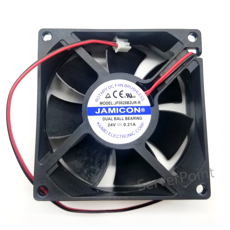 Well Tested For JF0825B2UR-R DC 24V 0.21A 2-Wire 80x80x25mm Server Cooler Fan