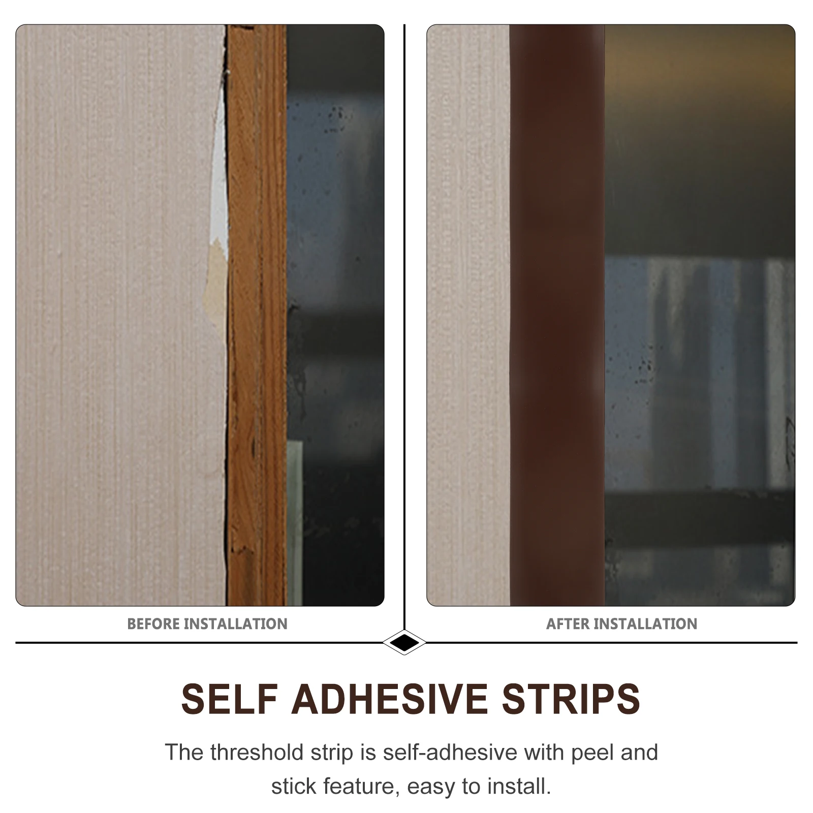 

PVC Self Adhesive Floor Transition Strip Durable Smooth Surface Fits Carpets Tiles Wooden Frames Cover Strips Laminate