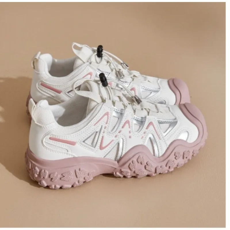 Ladies Outdoor Trekking Sneakers Mesh Breathable Non‑Slip Thick PlatformShoes Women Quick Pull Lace Casual HikingSports Footwear - view 5