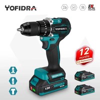 Yofidra Brushless Electric Impact Drill 2 Gears 35+3 Torque 13mm Cordless Efficient Electric Screwdriver For Makita 18V Battery