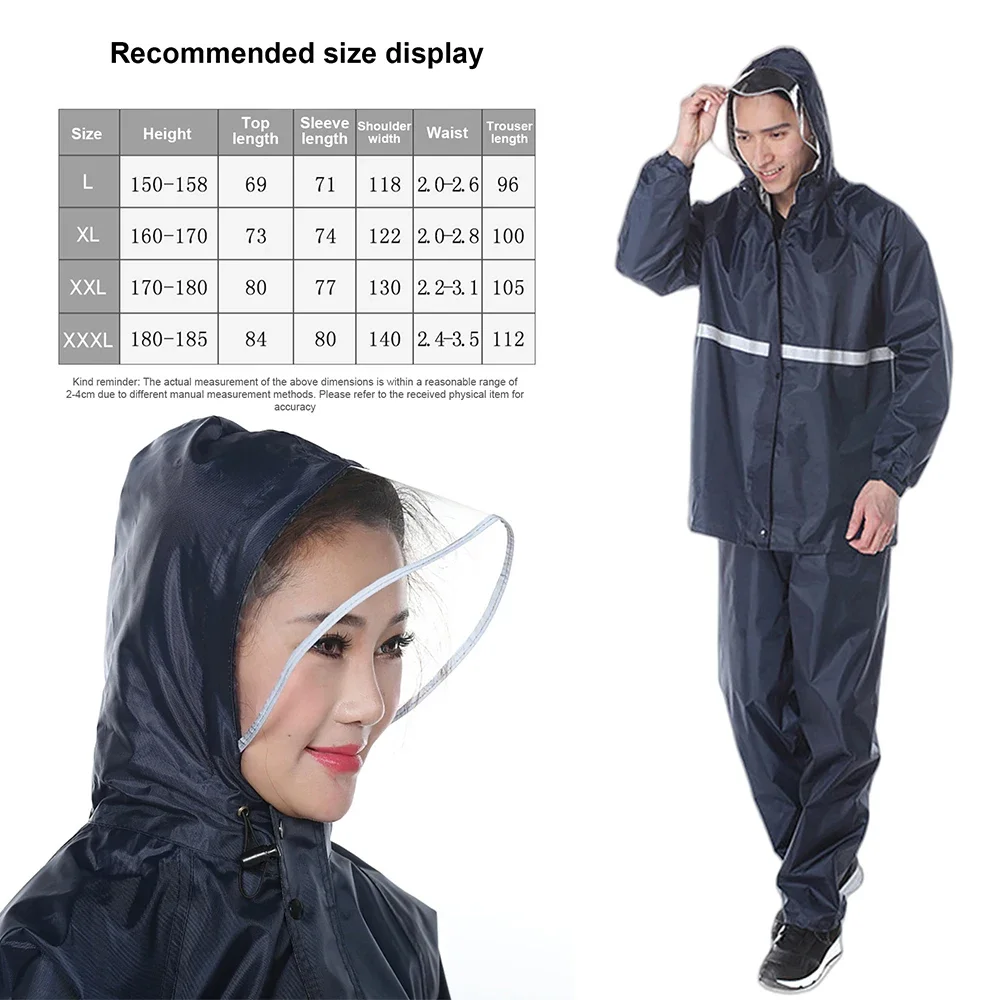 Full Body Rainstorm Prevention Raincoat and Rainpants Suit Waterproof Poncho Rain Coat for Electric Bicycle Motorcycle Takeaway