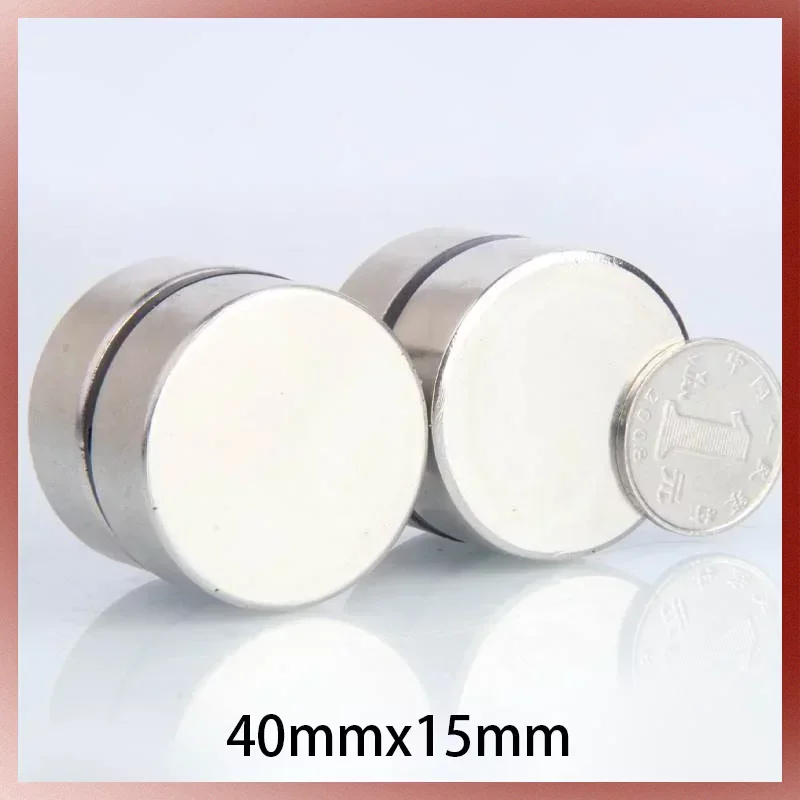 1/2/5Pcs Circular Strong Permanent Magnet 40x15mm N35 Long Disc Rare Earth Magnetic Round Neodymium Powerful Magnet